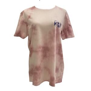 Topman' Size Small Don’t fear the Unknown Pink Tie Dye Distressed T-Shirt Top
